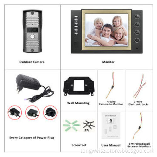 Villa Voice Only System, Wired TFT LCD Screen, Supports Recording Function, Export from China Factor